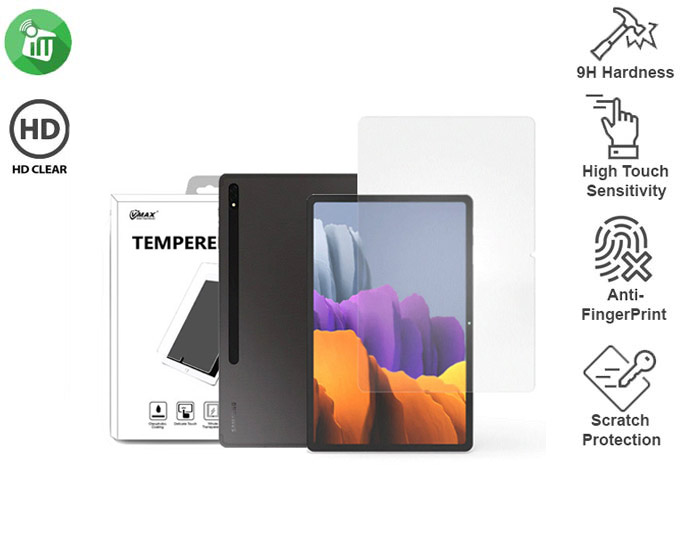 VMAX Tempered Glass Screen Protector 0.33MM 2.5D Normal Series For Samsung Galaxy Tab S8 Plus 12.4