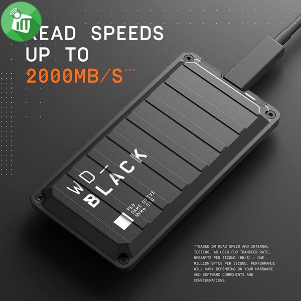 Western Digital Black P50 Game Drive USB 3.2 External SSD 500GB 2000MB/s