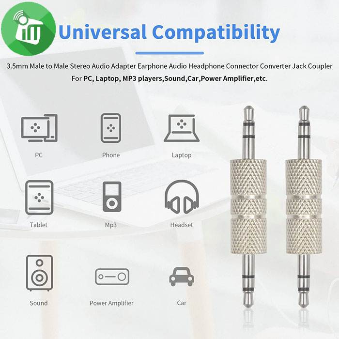 Adapter Audio Stereo jack 3.5mm Male to 3.5mm Male