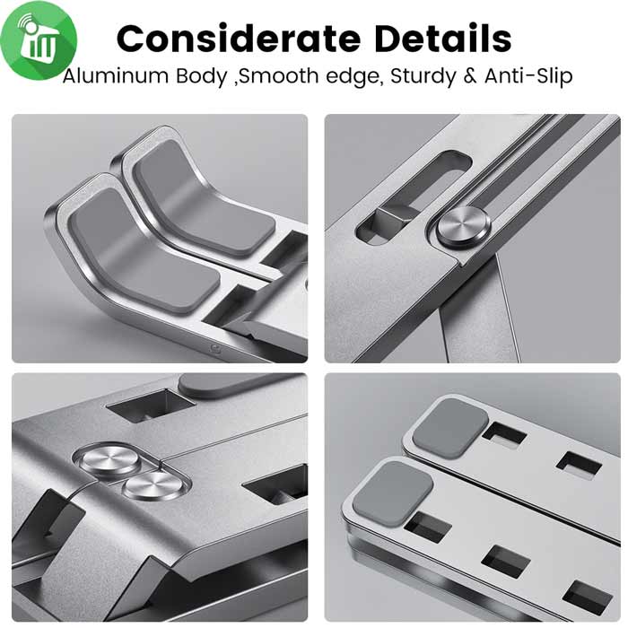 Aluminum Pocket Foldable Metal Laptop Stand