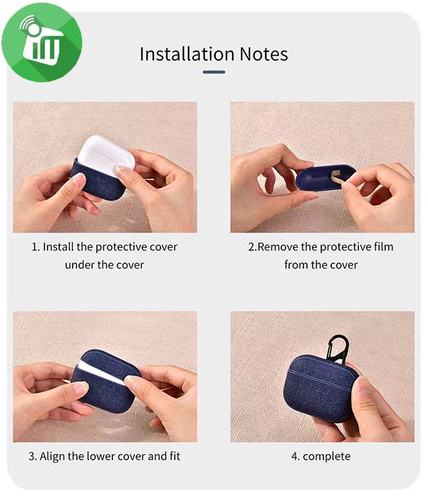 COTEetCI AP32 Oxford Case With Hook For AirPods Pro