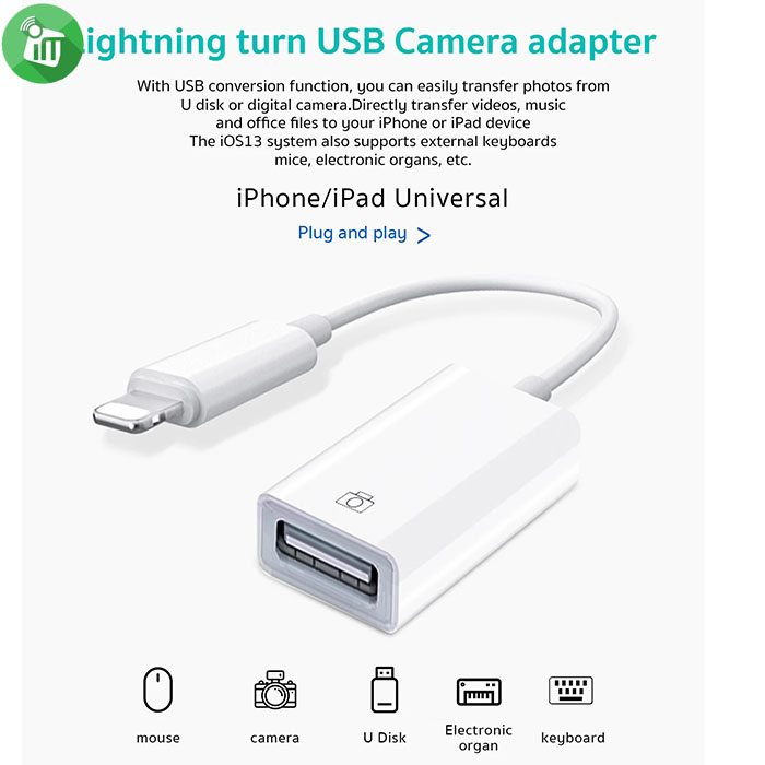 COTEetCI CS8857 Lightning to USB Camera Adapter