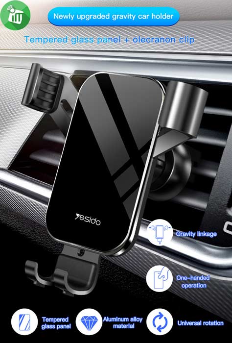 Yesido C87 Air Vent Phone Glass Car Holder
