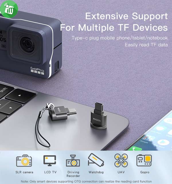 Yesido GS19 Type-C Plug TF Memory Card Reader