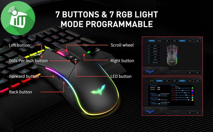 Havit KB389L Wired RGB LED Gaming Mechanical Keyboard Combo