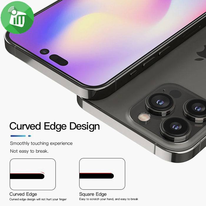 KuZoom Antistatic 9D Full Cover Glass Screen Protector iPhone 14 / 13 / 13 Pro