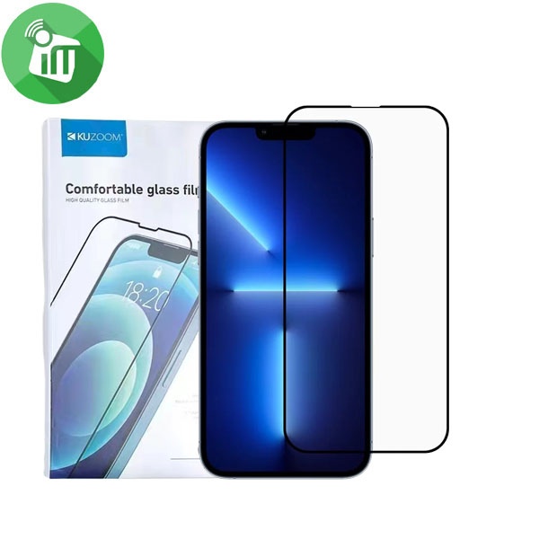 KuZoom Antistatic 9D Full Cover Glass Screen Protector iPhone 14 / 13 / 13 Pro