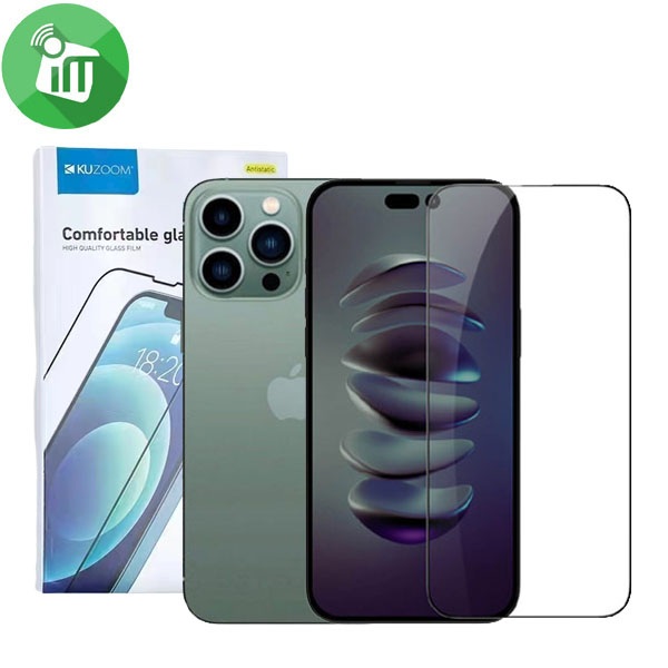 KuZoom Antistatic 9D Full Cover Glass Screen Protector iPhone 14 Pro