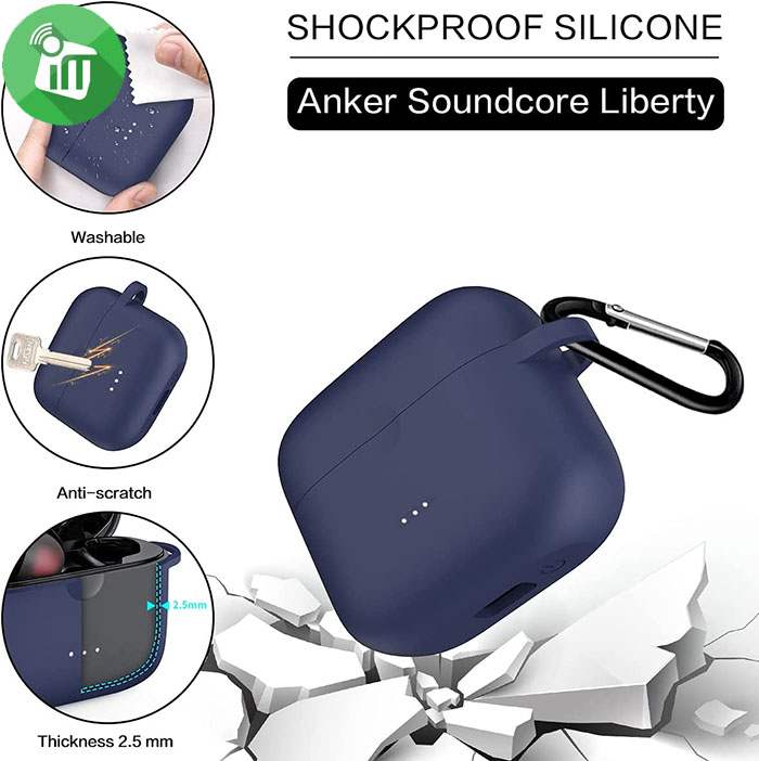 Pod Pocket Silicone Cover For Anker Soundcore Liberty Air 2 with Keychain