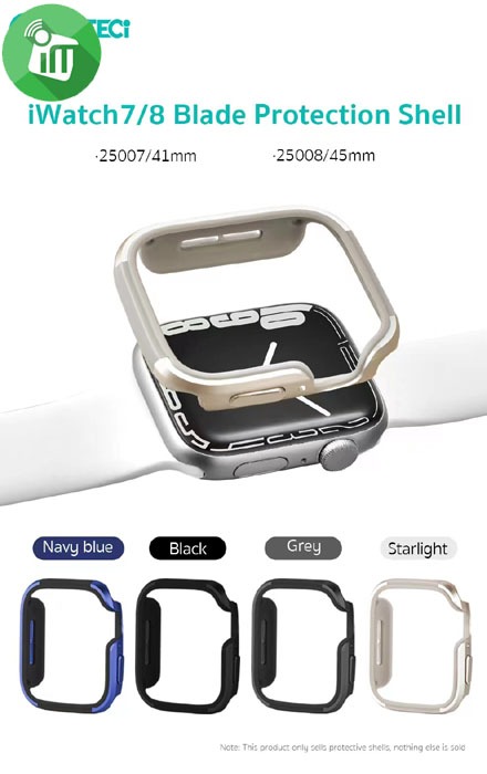 COTEetCI 25007 Metal Blade Protection Case iWatch 7/8 (41mm)