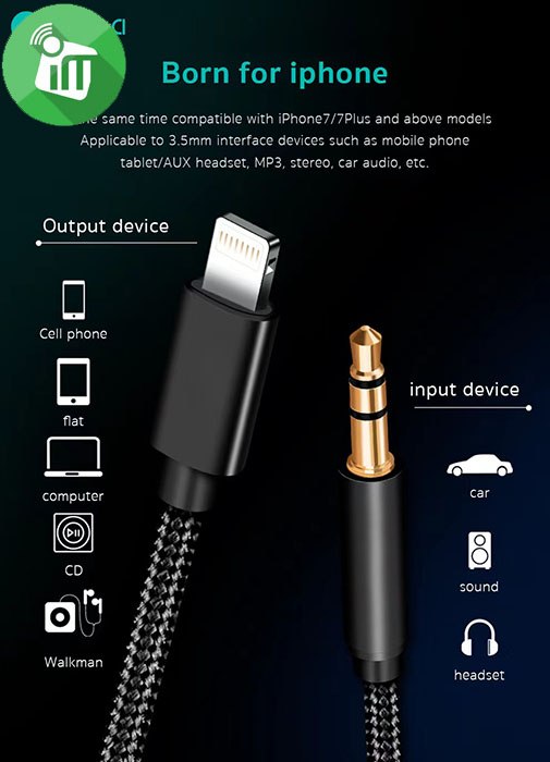 COTEetCI CS8855 Lightning to 3.5mm Audio Cable