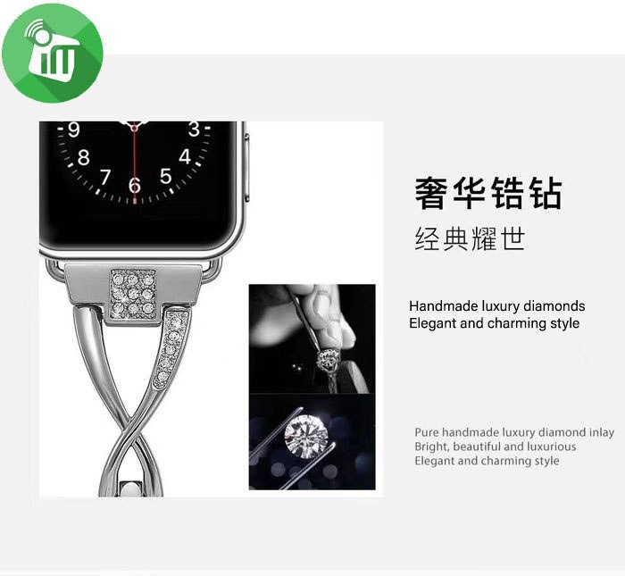 COTEetCI W18 Diamond Elegant Watch Band For iWatch (38/40/41mm)