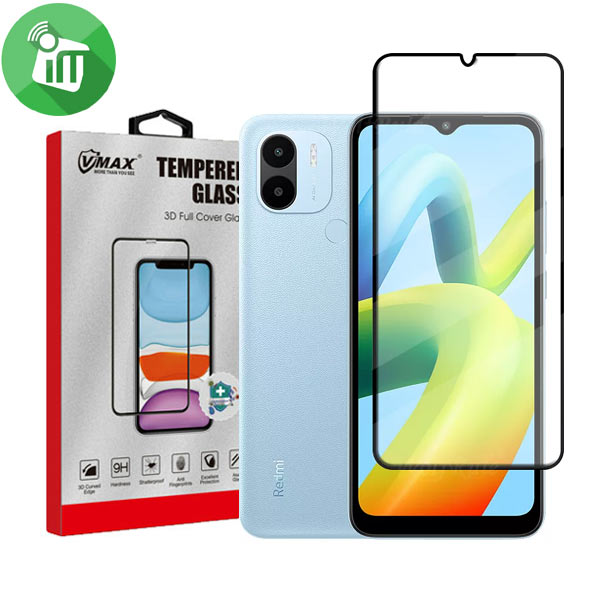 Vmax Screen Protector 2.5D Full Glue Full cover Tempered Glass For Xiaomi Redmi A1 Plus