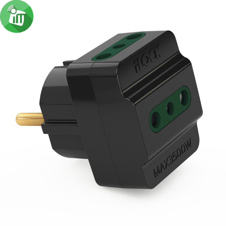 iLock Power 3-Way Wall Outlet Adapter 16A