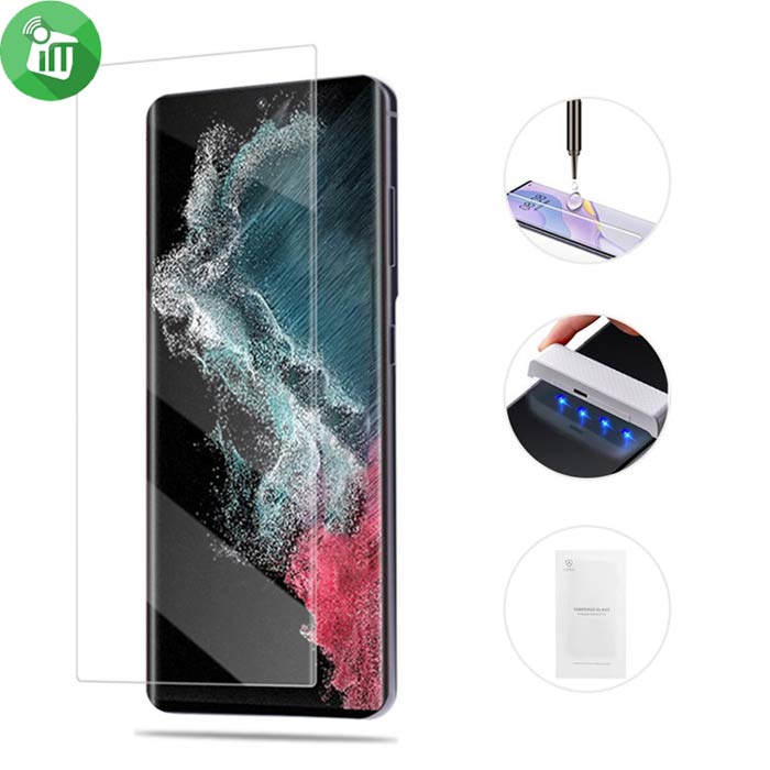 iScreen UV Nano Optics Full Glue Tempered Curved Glass Screen Protector For Samsung Galaxy S23 Ultra