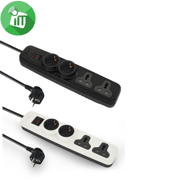 iLOCK Power Strip 4 Outlets Sockets (2 Schuko + 2 Universal) 2M
