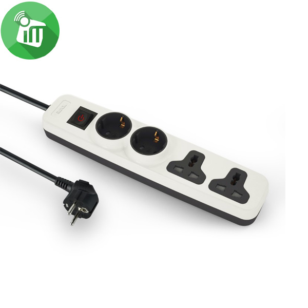 iLOCK Power Strip 4 Outlets Sockets (2 Schuko + 2 Universal) 2M