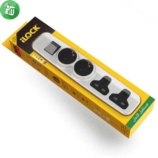 iLock Power Strip 4 Outlets Sockets (2 Schuko + 2 Universal) 2M