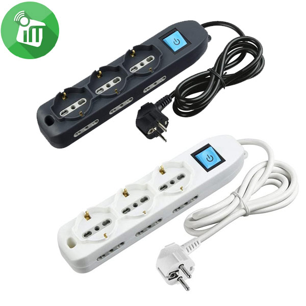 iLock Power Strip 9 Outlets Sockets (3 Schuko + 6 Bipasso) 2M