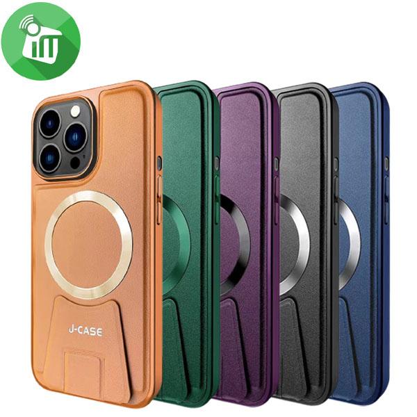 j-Case Lingzhi Magnetic Bracket Series Leather Case iPhone 14 Pro