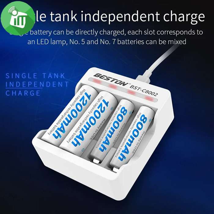 Beston C8002 4-Bay Battery Charger For AA-AAA Battery