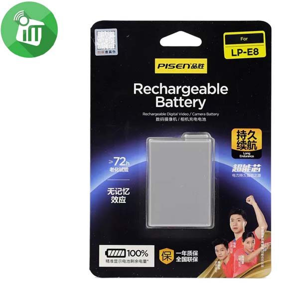 Pisen LP-E8 1120mAh Rechargeable Camera Battery For Canon Eos 550D/600D/650D/700D - Image 2