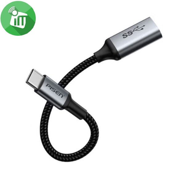 Pisen NJ-TC04 USB-C to USB-A OTG Adapter (15cm)
