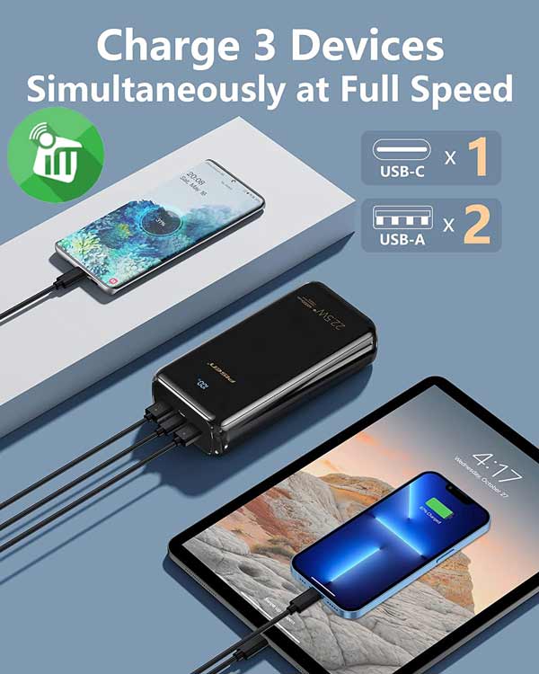 Pisen Pro LS-DY08 QC/PD 3.0 22.5W Portable Power Bank 40000mAh