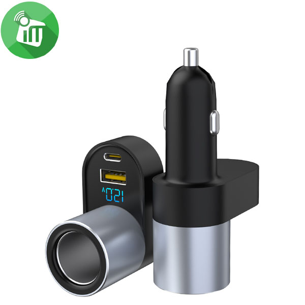 Pisen Quick KC-CC05 27W 2 in 1 Car Charger With Cigar lighter