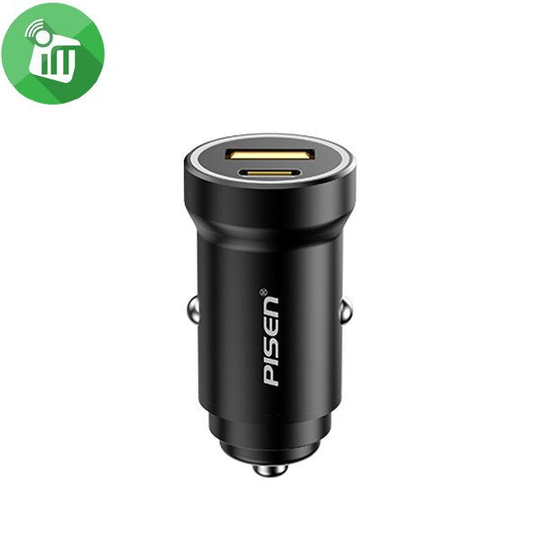 Pisen Quick LP-CC14 50W PD + 1 QC3.0 USB-A Digital Display Fast Car Charger