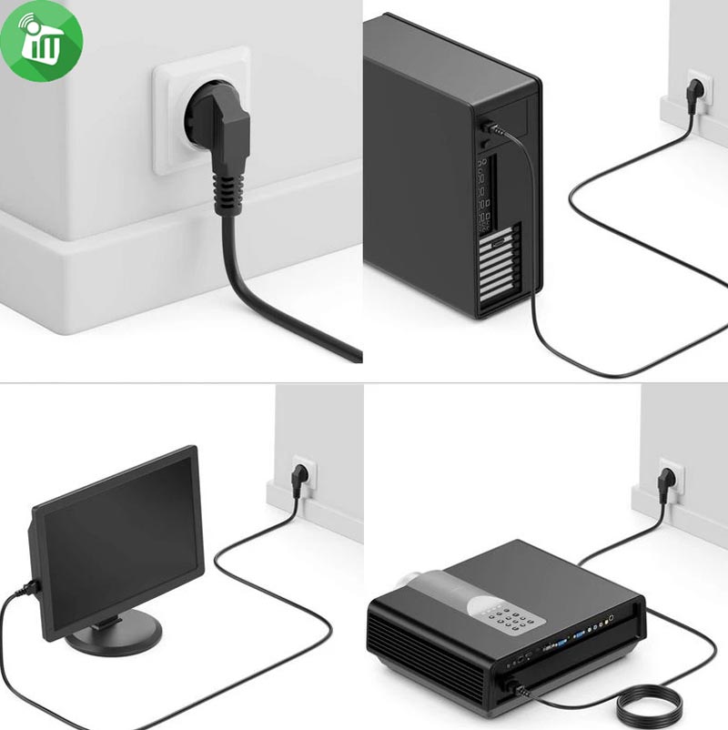 iLock EU Schuko IEC C13 AC Power Cord 1.8M