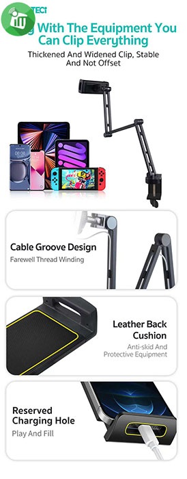 COTEetCI SD-57 Aluminum Telescopic Arm Tablet Stand Holder