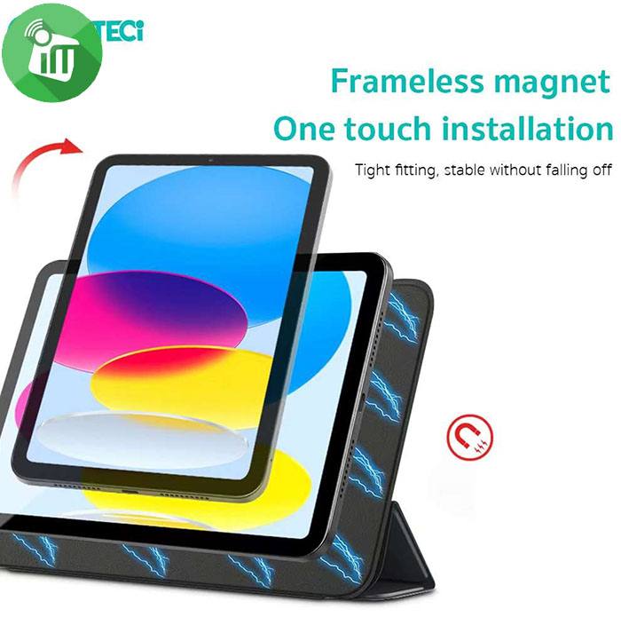 COTEetCI Tri-Fold Pen Slot Magnetic Buckle Case iPad 10.9 10th (2022)