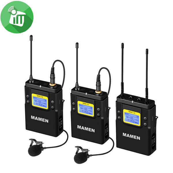 Mamen WMIC-01 UHF Wireless Microphone System (1to2)