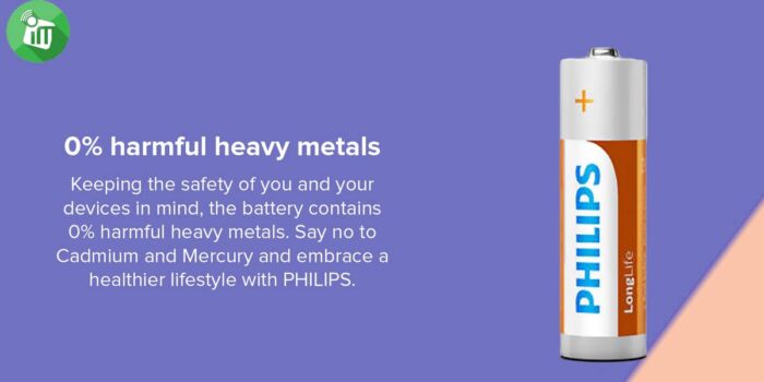 Philips 2PCS AA Longlife Zinc Battery 1.5V