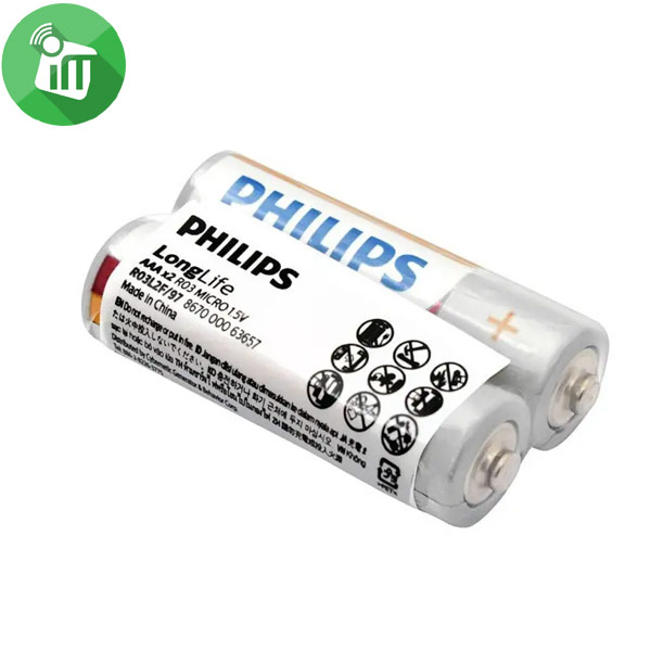 Philips 2PCS AAA Longlife Zinc Battery 1.5V (Unpacked)