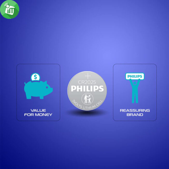 Philips Lithium Battery CR2025 – 3V 1PCS