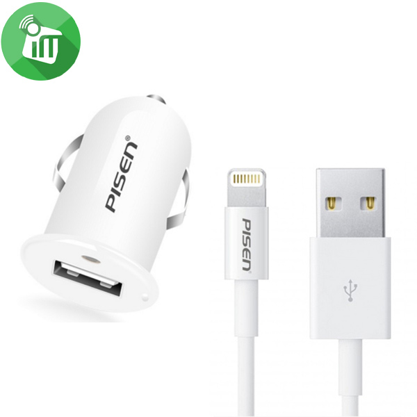 Pisen ICar Charger 1A With Lighting Cable 1M