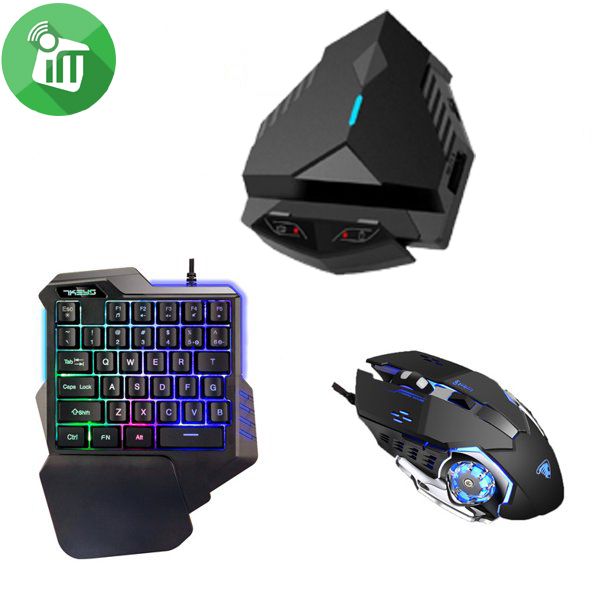 Gamwing LINGZHA 2 Converter / G30 One-Handed Gaming Keyboard / G3 Laser Gaming Mouse Combo for Android / IOS
