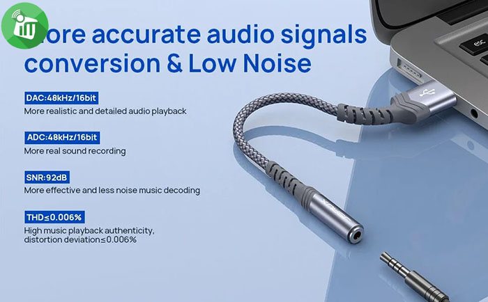 JSAUX Flex Series USB-A to 3.5mm Jack Audio Adapter