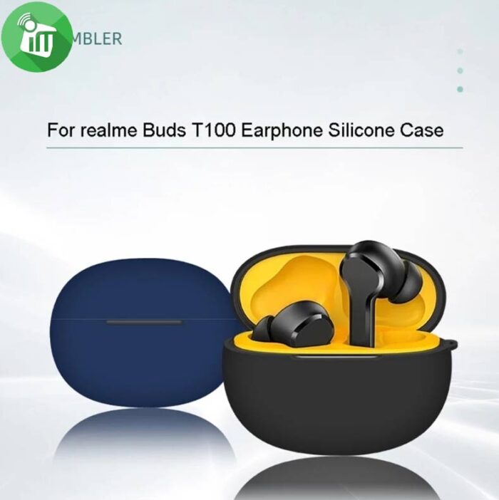 Pod Pocket Silicone Cover For Realme Buds T100 with Keychain