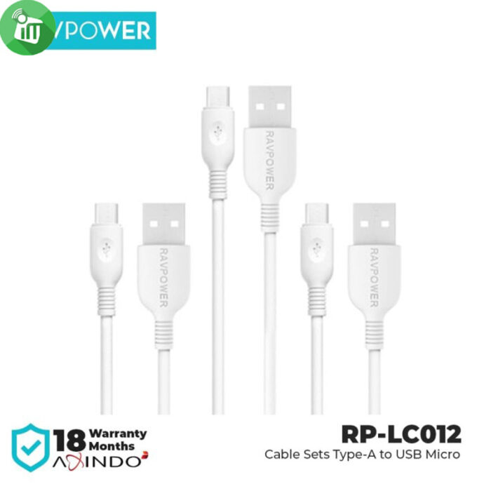 RAVPower RP-LC012 Unity M Series Micro USB Cable (3-Pack 3ftx26ft)