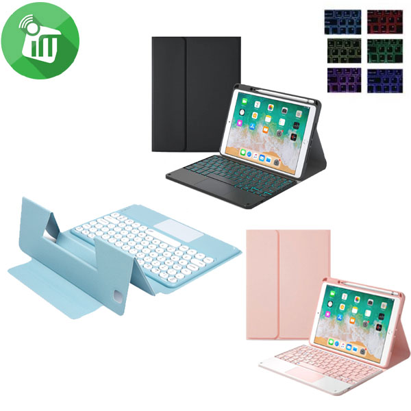 SX12T Smart Bluetooth Keyboard Leather Case With Touchpad and Light For iPad 10.2 (2019-2021)Pro 10.5 (2017)Air (2019)