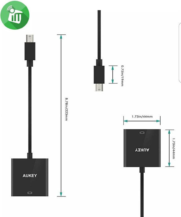 AUKEY CB-V8 Mini DisplayPort to DisplayPort 4K Adapter