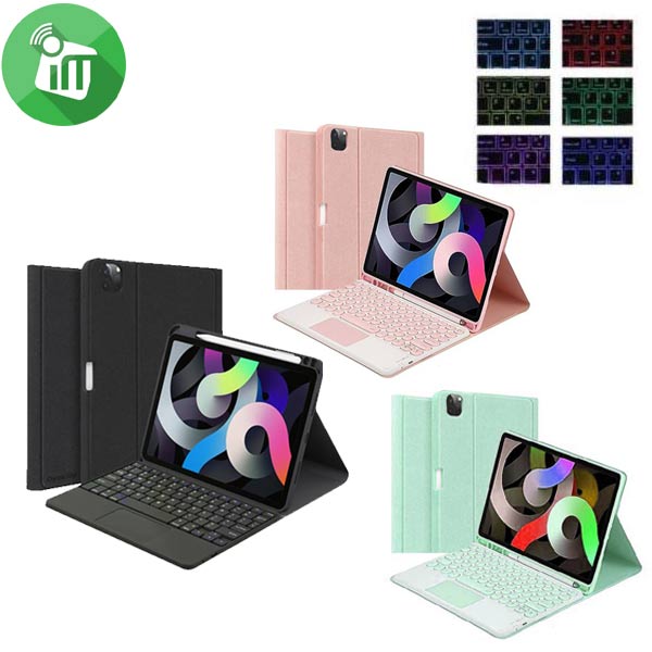 HK11T Smart Bluetooth Keyboard Cloth Case With Touchpad and Light For iPad Air 4th5th (2020-2022)iPad Pro 11 (2020-2022)