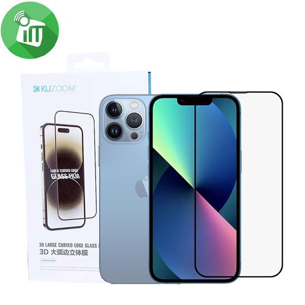 KuZoom 3D Large Curved Edge Glass Screen iPhone 14 Plus/13 Pro Max