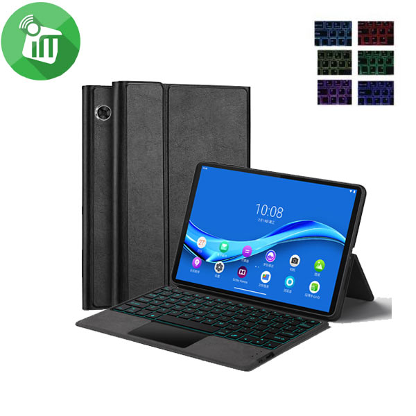 LX106T Smart Bluetooth Keyboard Leather Case With Touchpad and Light For Lenovo Tab M10 Plus (3rd Gen)