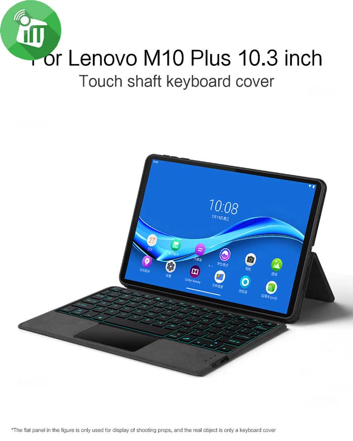 LX106T Smart Bluetooth Keyboard Leather Case With Touchpad and Light For Lenovo Tab M10 Plus (3rd Gen)