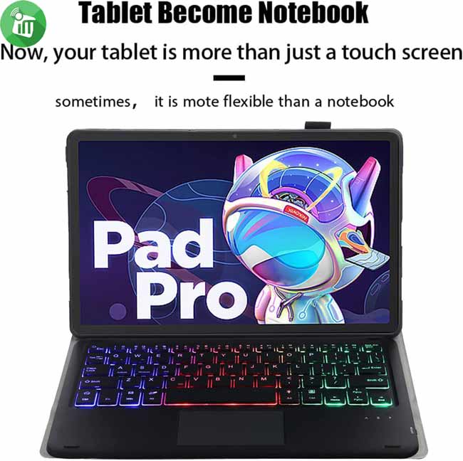 LX112T Smart Bluetooth Keyboard Leather Case With Touchpad and Light For Lenovo Tab P11 Pro Gen 2Lenovo Pad Pro (2022)