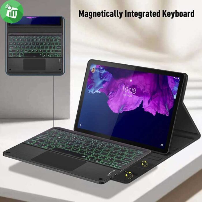LX11T Smart Bluetooth Keyboard Leather Case With Touchpad and Light For Lenovo Tab P11P11 PlusLenovo PadPad Plus